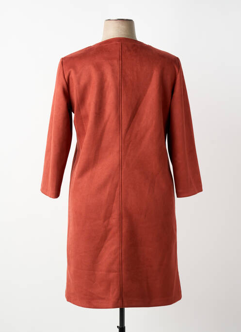 Robe mi-longue manches longues manches longues orange GEVANA femme
