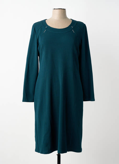 Robe mi-longue manches longues manches longues vert GEVANA femme