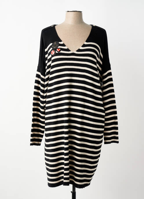 Robe pull col v manches longues noir ANANKE femme