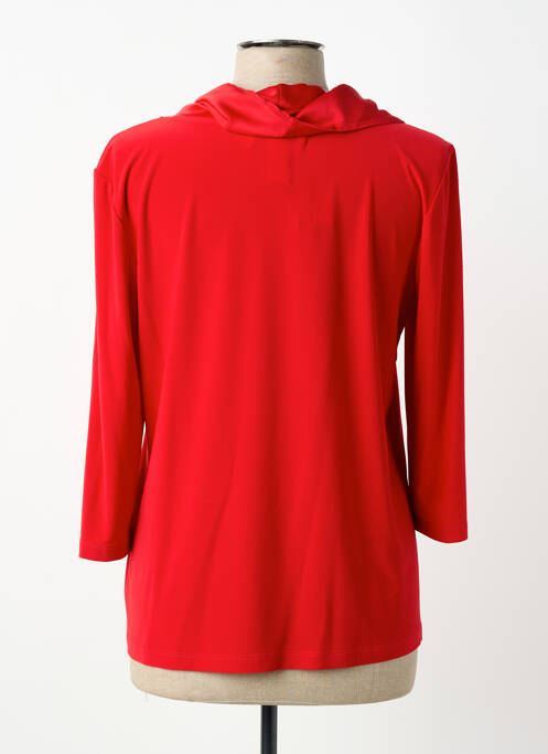 T-shirt coupe droite manches 3/4 rouge JOSEPH RIBKOFF femme