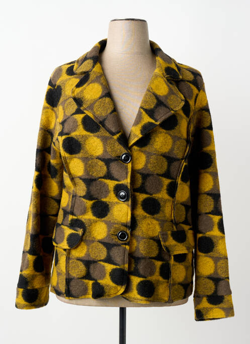 Veste casual col tailleur jaune ELEONORA AMADEI femme
