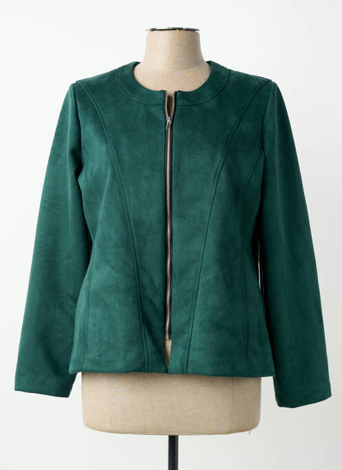 Veste casual col rond vert GEVANA femme