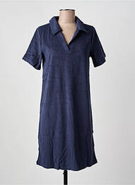 Robe mi-longue manches courtes manches courtes bleu CREAM femme