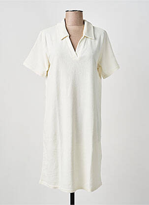 Robe mi-longue manches courtes manches courtes beige CREAM femme