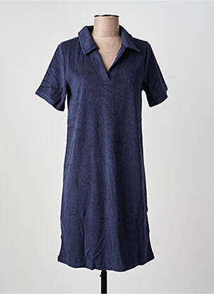 Robe mi-longue manches courtes manches courtes bleu CREAM femme