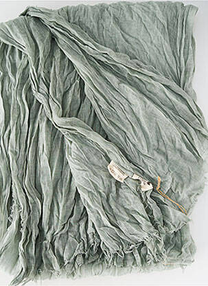 Foulard tissage popeline vert NKUKU femme