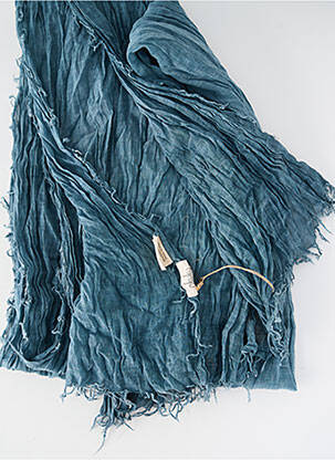 Foulard tissage popeline bleu NKUKU femme
