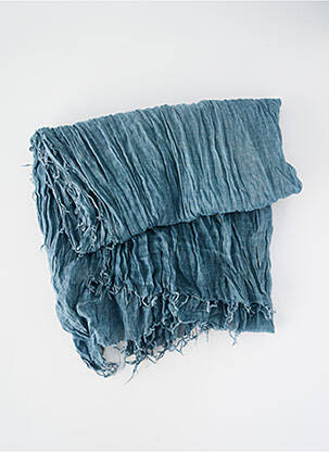 Foulard tissage popeline bleu NKUKU femme