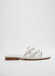 Mules/sabots semelle extérieure cuir talon plat jusqu'à 3cm blanc MI/MAI femme