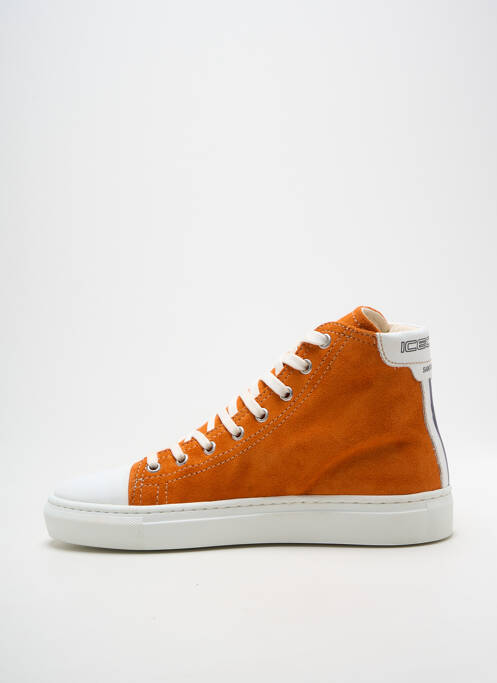 Baskets bout rond talon plat jusqu'à 3cm orange ICECOOL femme