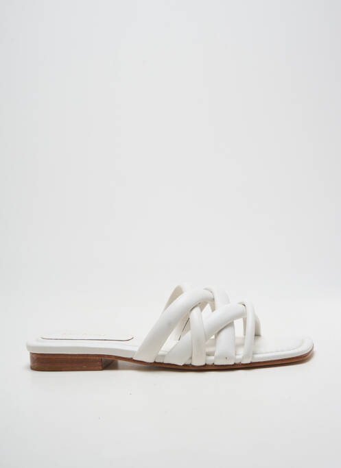 Mules/sabots semelle extérieure cuir talon plat jusqu'à 3cm blanc MI/MAI femme