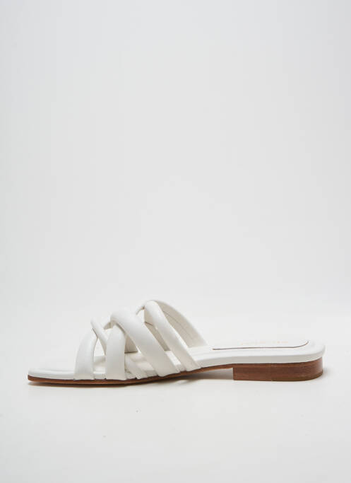 Mules/sabots semelle extérieure cuir talon plat jusqu'à 3cm blanc MI/MAI femme