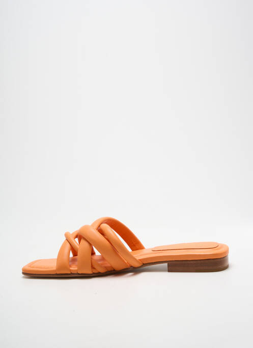Mules/sabots semelle extérieure cuir talon plat jusqu'à 3cm orange MI/MAI femme