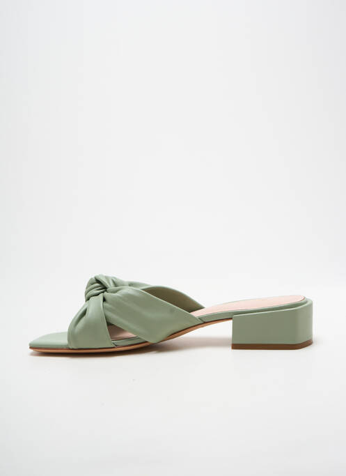 Mules/sabots semelle extérieure cuir talon plat jusqu'à 3cm vert MI/MAI femme