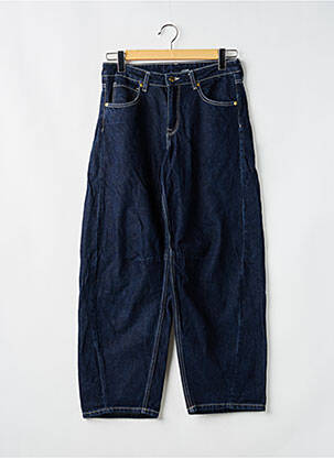 Jeans coupe droite taille haute taille haute bleu H&M femme