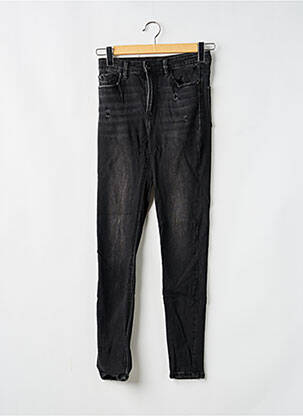 Jeans skinny effet usé délavé taille haute noir STRADIVARIUS femme