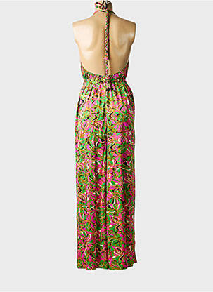 Robe longue manches dos nu sans manche vert AAKAA femme