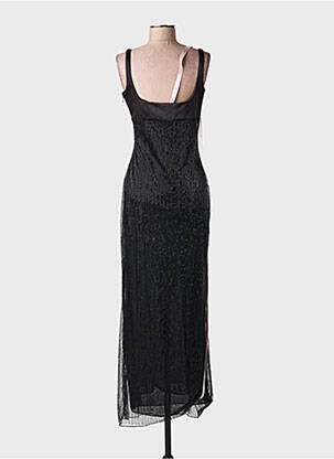 Robe longue coupe cintrée fines bretelles noir HOUSE OF CB LONDON femme