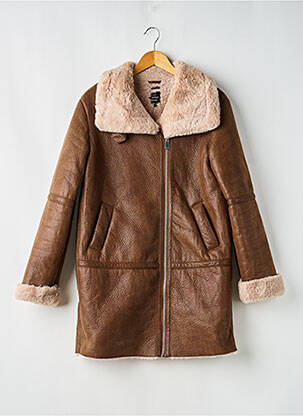 Manteau long coupe droite sans capuche marron TRF femme