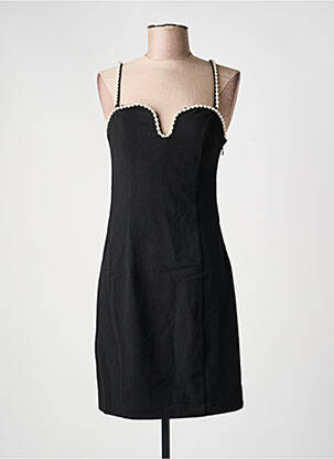 Robe courte coupe cintrée fines bretelles noir H&M femme