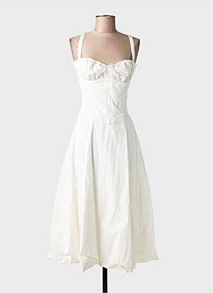 Robe mi-longue doublure fines bretelles beige HOUSE OF CB LONDON femme