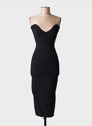 Robe mi-longue sans manche sans manche noir HOUSE OF CB LONDON femme