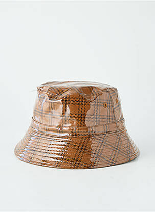 Chapeau tissage popeline marron CATCH ME unisexe