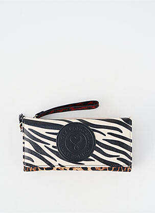 Portefeuille coutures renforcées noir LOLA CASADEMUNT femme