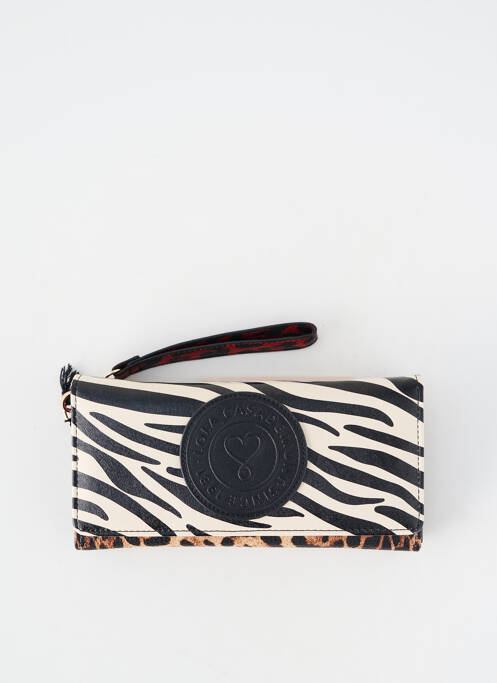 Portefeuille coutures renforcées noir LOLA CASADEMUNT femme