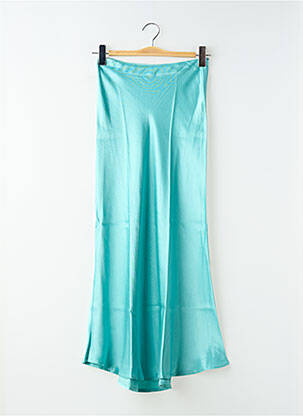 Jupe longue fermeture zip latéral bleu SANFASON femme
