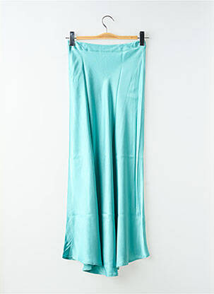 Jupe longue fermeture zip latéral bleu SANFASON femme
