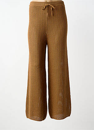 Pantalon flare taille élastique marron PORTOFINO femme