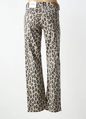 Pantalon droit fermeture zippée sous rabat boutonné beige CREAM femme