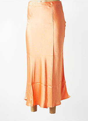 Jupe longue fermeture zip latéral orange SANFASON femme
