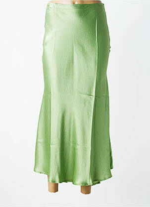 Jupe longue fermeture zip latéral vert SANFASON femme
