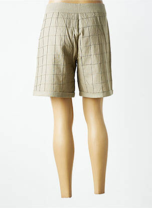 Short fermeture zippée sous rabat boutonné vert NÜ femme