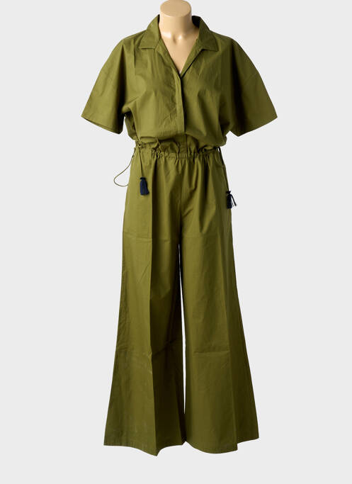 Combi-pantalon fermeture boutonnée sur le devant manches courtes vert MARE DI LATTE femme