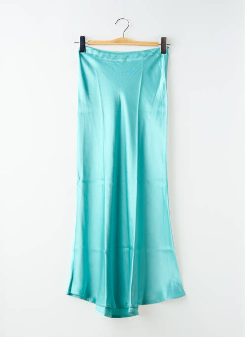 Jupe longue fermeture zip latéral bleu SANFASON femme