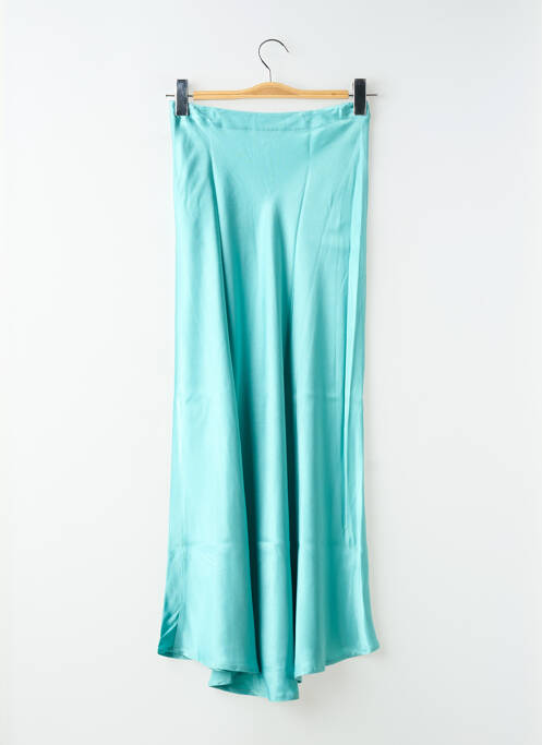 Jupe longue fermeture zip latéral bleu SANFASON femme