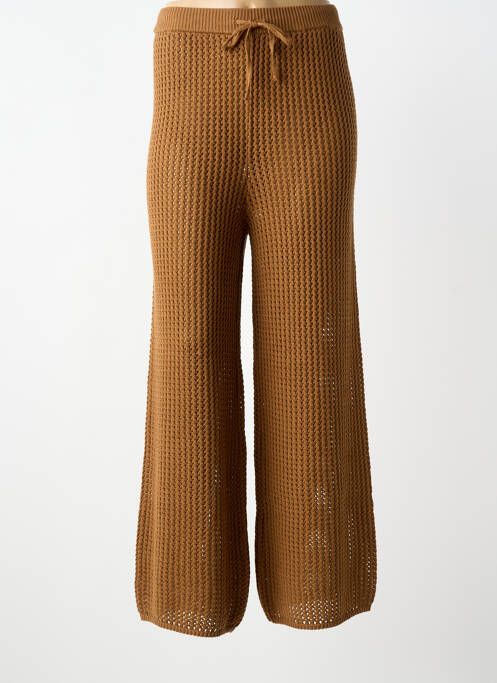 Pantalon flare taille élastique marron PORTOFINO femme