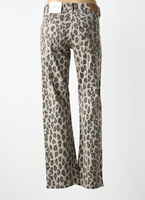 Pantalon droit fermeture zippée sous rabat boutonné beige CREAM femme