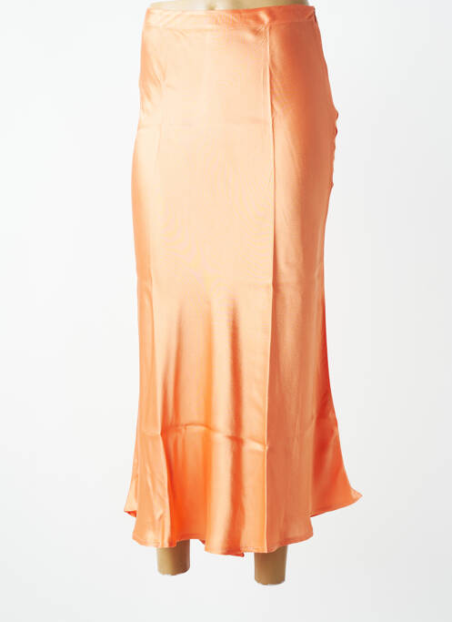 Jupe longue fermeture zip latéral orange SANFASON femme