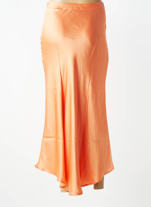 Jupe longue fermeture zip latéral orange SANFASON femme