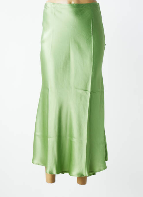 Jupe longue fermeture zip latéral vert SANFASON femme