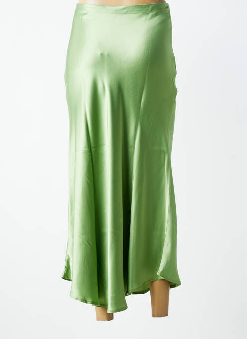 Jupe longue fermeture zip latéral vert SANFASON femme