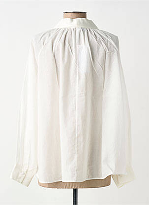 Blouse légère et transparente manches longues blanc EVA KAYAN femme