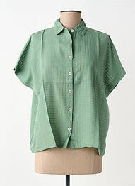 Chemisier manches courtes manches courtes vert DROLATIC femme