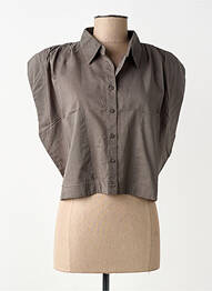 Chemisier manches courtes manches courtes gris NÜ femme