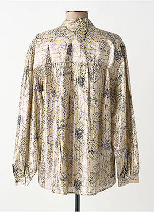 Blouse imprimé fantaisie manches longues beige OTTOD'AME femme