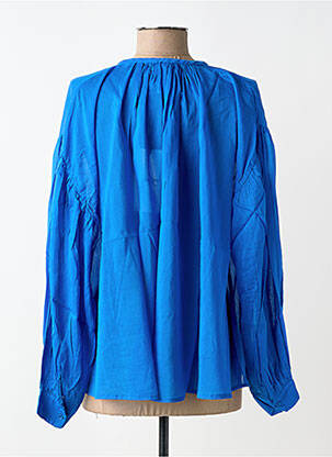 Blouse légère et transparente manches longues bleu OTTOD'AME femme